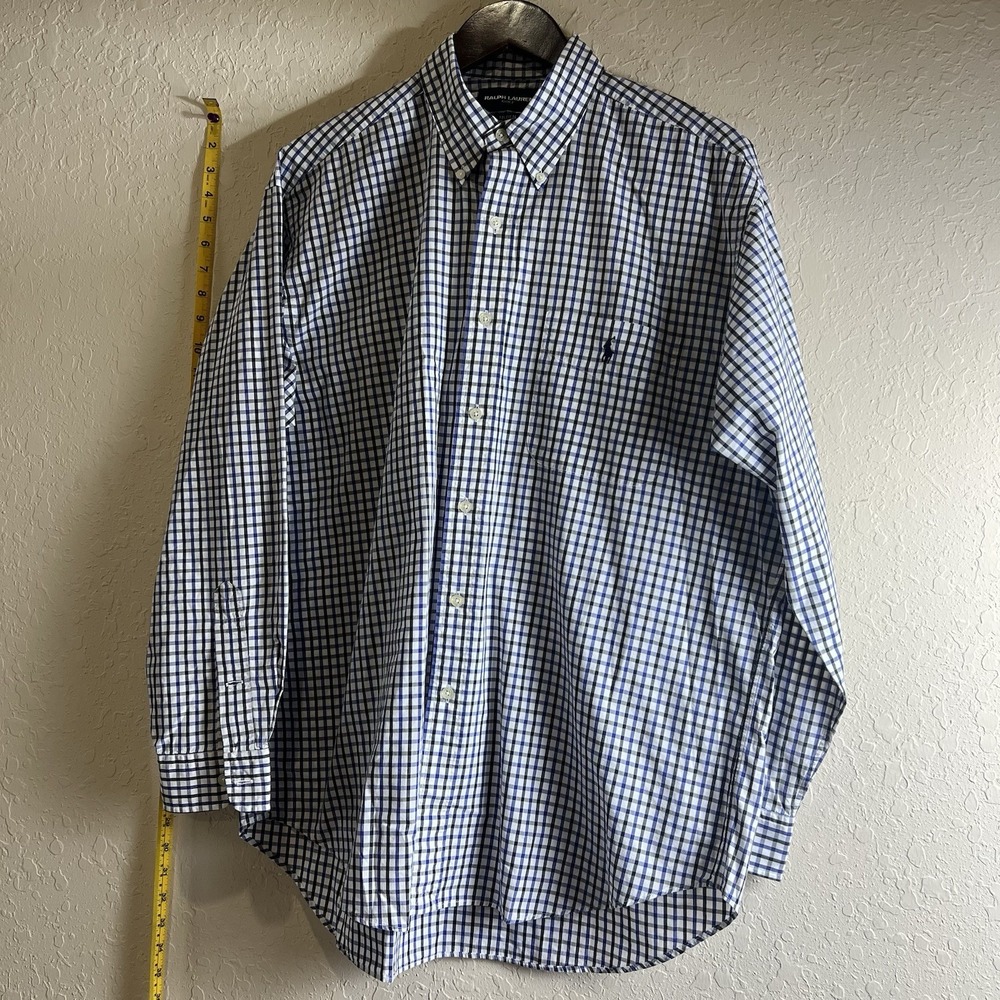 Polo Ralph‎ Lauren Shirt Golf Tilden Blue Mens Large Office Career Cotton Button